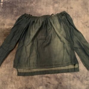 Demin Off Shoulder Blouse